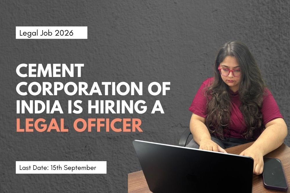 Cement Corporation of India Ltd is Hiring a Legal Officer | Apply By 15th September