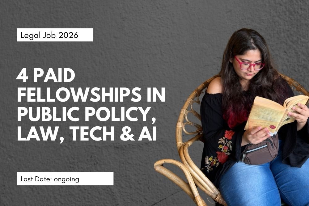 Apply at 4 high paying fellowship in India and Outside India 1. Maple Bridge Research Fellowship 2. CADRE (Centre for Alternate Dispute Resolution Excellence) is hiring a Policy & Advocacy Trainee in Indiranagar, Bangalore  3. Call for Applications: 2027 Tech Policy Press Fellowship Program (Stipend $10000) 4. Hiring Public Policy Fellow at CivicDataLab