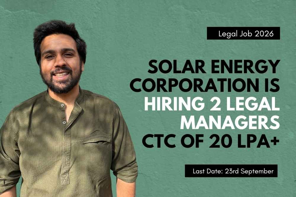 Solar Energy Corporation of India Limited (SECI) is Hiring 2 Legal Managers | CTC of 20 LPA+ [Legal Jobs 2026]